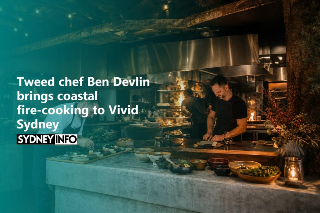 AI Generated - Tweed chef Ben Devlin brings coastal fire-cooking to Vivid Sydney