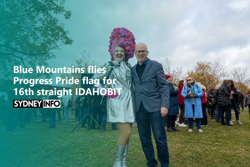 AI Generated - Blue Mountains flies Progress Pride flag for 16th straight IDAHOBIT