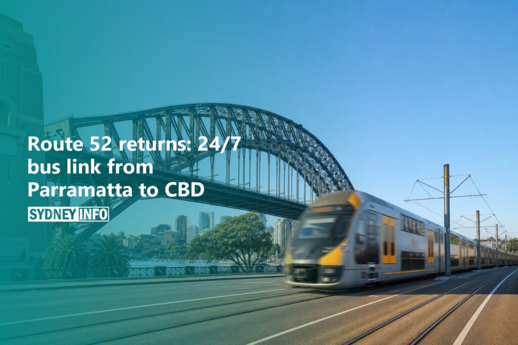 AI Generated - Route 52 returns: 24/7 bus link from Parramatta to CBD